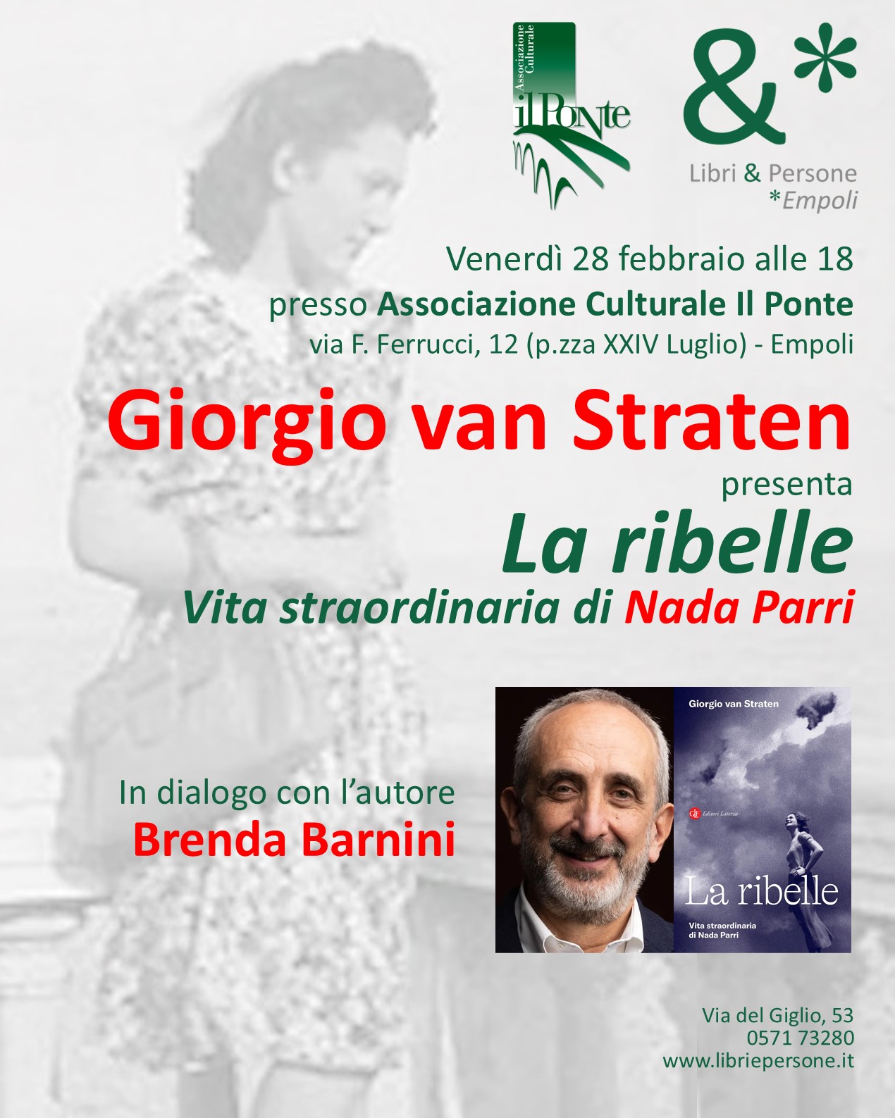 Giorgio van Straten presenta La ribelle-Vita straordinaria di Nada Parri