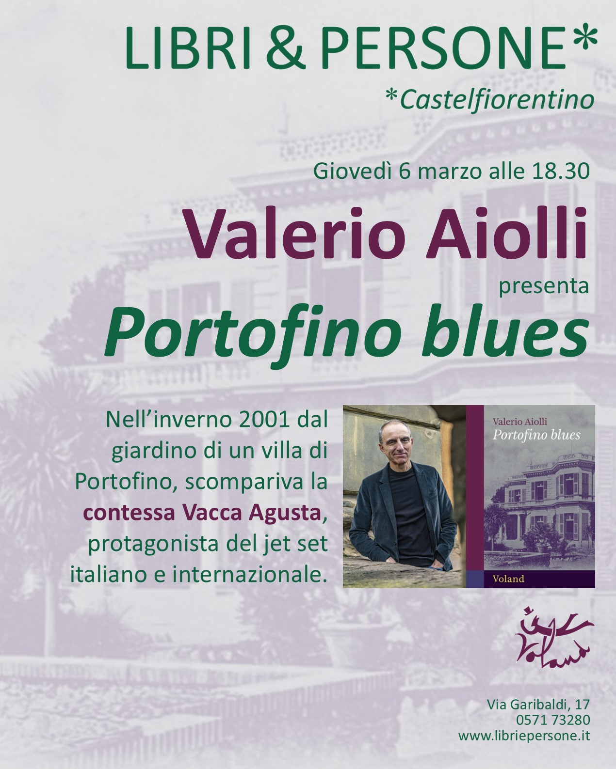 Valerio Aiolli presenta Portofino blues a Chateau